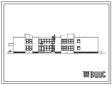 Фасады Типовой проект 264-012-295.88 Клуб на 300 посетителей (зал на 200 мест), скооперированный с группой административных помещений