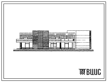 Фасады Типовой проект 271-20-91с Столовая общего типа (вечером кафе) с вариантом диетической на 200 мест для строительства в 4А и 4Г климатических подрайонах сейсмичностью 7, 8 и 9 баллов