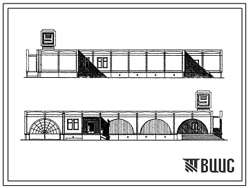Фасады Типовой проект 271-13-131с.13.88 Универсам торговой площадью 400 м2. Для Киргизской ССР