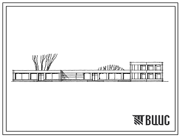 Фасады Типовой проект 272-30-3 Торговый центр тип 2 для поселков с населением 1500-2000 жителей. Блок КБО на 8 рабочих мест с помещениями для приезжих на 10 мест.