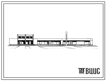 Фасады Типовой проект 271-30-67 Торговый центр для поселков на 2000 жителей. Для строительства во II и III климатических районах Украинской ССР.