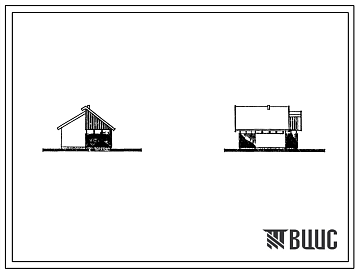 Фасады Типовой проект 284-9-30 Наземный туалет на 4 места (без отопления и водопровода) для строительства в Литовской ССР