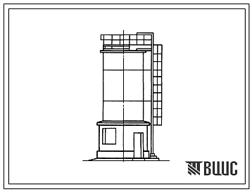 Фасады Типовой проект 509-9.84 Экипировочные устройства для локомотивов промышленного транспорта. Склад сухого песка емкостью 25 м3 (вариант с пескосушилкой).