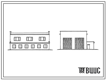 Фасады Типовой проект 501-165 Тепловозо-вагонное депо колеи 1524 мм для тепловозов ТГМ и ТГК на два стойла.