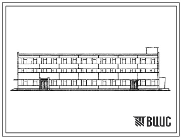 Фасады Типовой проект 501-6-17.83 Объединенное служебно-техническое здание для грузовых дворов с бытовыми помещениями на 300 человек.