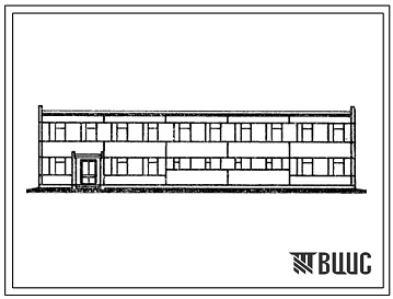 Фасады Типовой проект 501-6-15.83 Объединенное служебно-техническое здание для грузовых дворов с бытовыми помещениями на 100 человек.