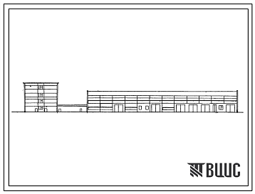 Фасады Типовой проект 503-151 Главный корпус гаража на 450 грузовых автомобилей с открытой стоянкой