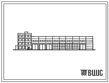 Фасады Типовой проект 503-193 Производственный корпус для обслуживания и ремонта погрузочно-разгрузочных машин и механизмов на 120 единиц