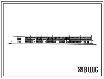 Фасады Типовой проект 506-123 Автотранспортное предприятие на 75 спецавтомашин для аэропортов гражданской авиации. Главный корпус.