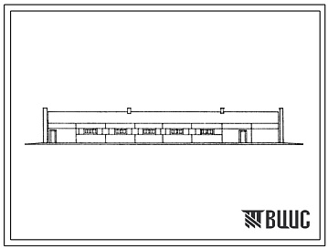 Фасады Типовой проект 802-5-82с.13.88 Свинарник-откормочник на 500 мест (стоечно-балочный вариант). Для строительства в Узбекской ССР.