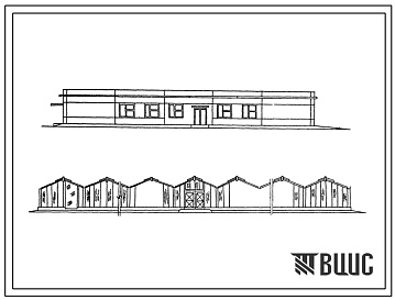 Фасады Типовой проект 810-1-17.86 Репродукционная блочная теплица для полевых культур площадью 1 га