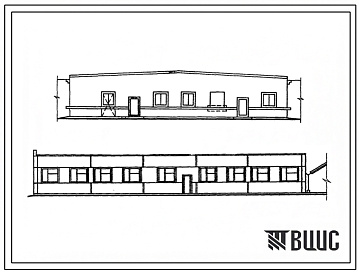 Фасады Типовой проект 810-1-4.83 Блок зимних почвенных теплиц площадью 6 га с пролетом звена 6,4 м с конструктивными из специальных облегченных профилей с комбинированной системой отопления, параметрами теплоносителя 10/130 – 700С и автоматикой ГДР