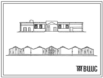 Фасады Типовой проект 810-1-9.84 Репродукционная блочная теплица площадью 2000 м2.