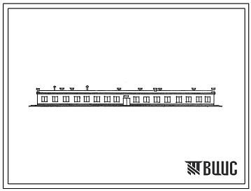 Фасады Типовой проект 810-55 Блок теплиц площадью 6 га с корпусом бытовых и вспомогательных помещений для центральных районов СССР.