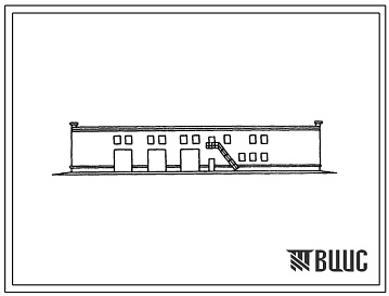 Фасады Типовой проект 810-66 Блок вспомогательных служб тепличного комбината площадью 6 га теплиц