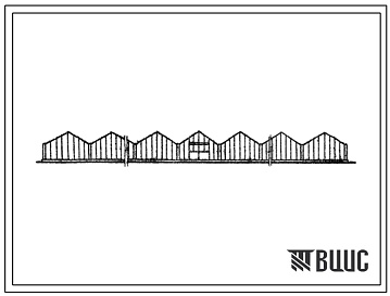 Фасады Типовой проект 810-84 Блок зимних почвенных теплиц площадью 6 га с пролетом звена 6,4 с конструкциями из специальных облегченных профилей. Вариант с алюминиевыми профилями в ограждении
