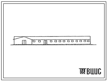 Фасады Типовой проект 803-3-113.86 Овчарня для ягнения 750 маток каракульских пород (каркас железобетонный неполный, форма Г-образная)