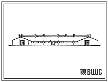 Фасады Типовой проект 803-89/74 Овчарня на 800 овцематок зимнего ягнения. Стены из керамзитобетонных панелей, торцевые из кирпича