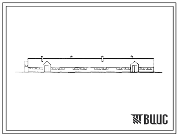 Фасады Типовой проект 803-45 Овчарня для молодняка на 1000 голов тонкорунных или полутонкорунных пород. Для строительства в районах с расчетной наружной температурой -35 и -40 0С.