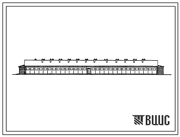 Фасады Типовой проект 803-167 Овчарня на 1000 маток с ягнятами. (В индустриальных конструкциях серии 1.800-2).