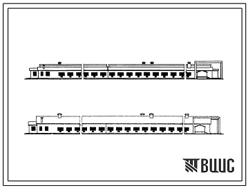 Фасады Типовой проект 805-88 Птичник на 4 тыс.кур маточного стада с содержанием на подстилке.