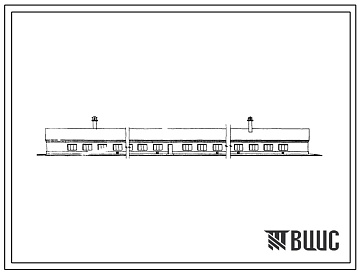 Фасады Типовой проект 805-67 Птичник на 11 тыс.цыплят для репродукторных хозяйств. (Для 3 проектно-строительной зоны).