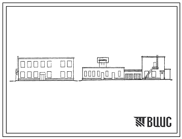 Фасады Типовой проект 807-97 Районная ветеринарная станция с лабораторией (при поголовье сельскохозяйственных животных до 75 тыс.). Генплан