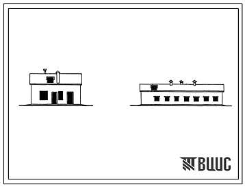 Фасады Типовой проект 807-53 Ветеринарный пункт для свиноводческих и птицеводческих ферм со стационарами для свиней на 8, 16, 28 и 50 станков.