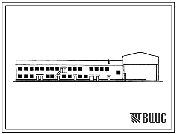 Фасады Типовой проект 816-9-52.88 Отапливаемый склад запасных частей сельскохозяйственной техники емкостью 1,0 тыс. т