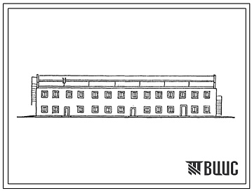 Фасады Типовой проект 816-1-58с.84 Центральная ремонтная мастерская для хлопкосеющих хозяйств с парком 50 тракторов (1200 га пашни). Стены кирпичные.