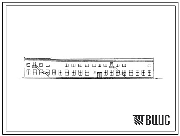 Фасады Типовой проект 816-1-46.83 Центральная ремонтная мастерская для хозяйств с парком 75 тракторов (стены кирпичные).