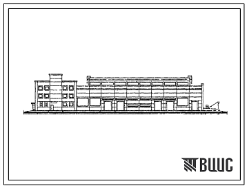 Фасады Типовой проект 816-109 Станция технического обслуживания парка грузовых автомобилей на 800 машин.