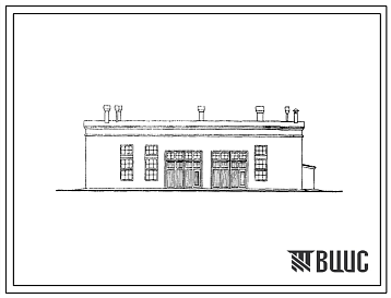 Фасады Типовой проект 816-70 Мастерская технического обслуживания (с электростанцией и котельной) на 30 тракторов. Для строительства в районах с расчетной наружной температурой -20, -30 и -40 0С.