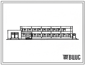 Фасады Типовой проект 807-11-10с.83 Административное здание с санпропускником на 90 человек для животноводческих комплексов и ферм. Для строительства  в подрайоне сейсмичностью 7, 8 и 9 баллов
