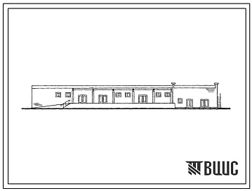 Фасады Типовой проект 807-29-12.83 Неотапливаемый склад в блоке с гаражом межрайонного отделения «Зооветснаб» с товарооборотом до 1 млн. руб. в год (стены кирпичные).