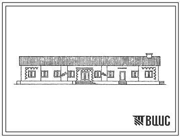 Фасады Типовой проект 817-205с Бригадный дом для бригады в 40 человек.