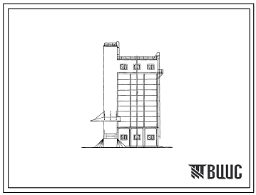 Фасады Типовой проект 817-94 Склады концентрированных кормов емкостью 500, 1000 и 1500 тонн со сборными силосами.