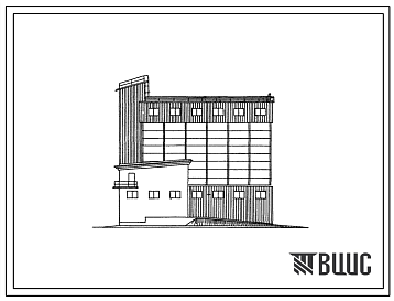 Фасады Типовой проект 813-33/72 Склад рассыпных и гранулированных кормов на 480 т