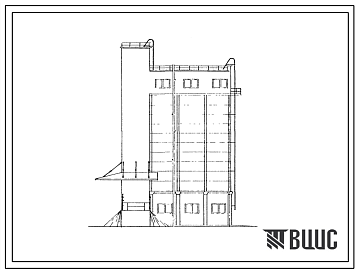 Фасады Типовой проект 817-13 Склады концентрированных кормов емкостью 500, 1000 и 1500 т со сборными силосами