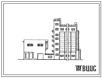 Фасады Типовой проект 817-94/75 Склады концкормов емкостью 500, 1000 и 1500 т.