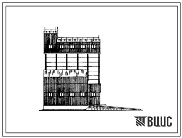 Фасады Типовой проект 813-174 Склад рассыпных и гранулированных кормов емкостью 360 т.