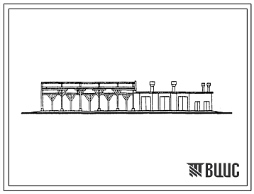 Фасады Типовой проект 817-37 Здание для трех тракторов со складом дезосредств ис навесом площадью 180 м? для сельхозмашин. Для строительства в районах с расчетной наружной температурой -20 и -25?С.
