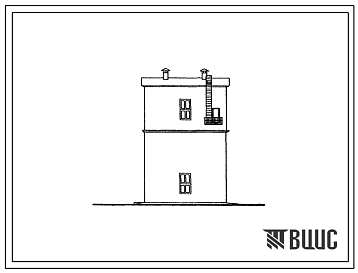 Фасады Типовой проект 817-124 Бардонапорная башня с двумя баками емкостью 40 м3 и станцией перекачки барды