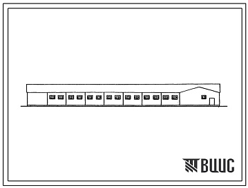 Фасады Типовой проект 801-3-69.13.86 Коровник на 70 сухостойных коров с родильным отделением на 60 коров (для строительства в Белорусской ССР)