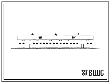 Фасады Типовой проект 801-160, тип 1 Коровник на 90 коров мясных пород беспривязного содержания с нормированным кормлением на выгульно-кормовых дворах. Для строительства в районах с расчетной наружной температурой -20 0С.