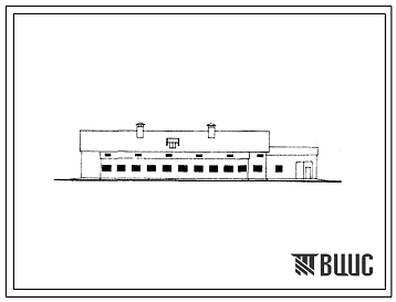 Фасады Типовой проект 801-165, тип 1а Родильное отделение на 60 коров мясных пород. Для строительства в районах с расчетной наружной температурой -25, -30 и -40 0С.