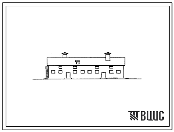 Фасады Типовой проект 801-118 Здание молодняка крупного рогатого скота на 178 голов беспривязного содержания с кормлением на выгульно-кормовых дворах.