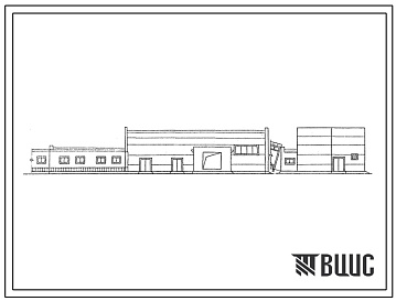 Фасады Типовой проект 902-9-16 Производственное здание для станций биологической очистки сточных вод пропускной способностью 10 тыс. м3/сутки с обезвоживанием осадка на центрифугах