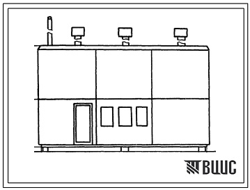Фасады Типовой проект 402-22-37.83 Производственно-вспомогательное здание канализационных очистных сооружений производительностью 100, 200, 400 м3/сутки