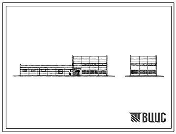 Фасады Типовой проект 902-2-301 Корпус обезвоживания осадка сточных вод с 4 вакуум-фильтрами БсхОУ-40-3,4